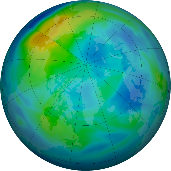 Arctic ozone map for 19 October 2005